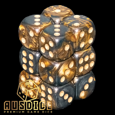 Ausdice D6 16mm Dark Earth 12-Dice Set
