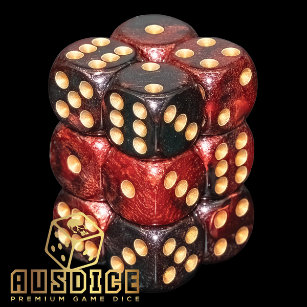 Ausdice D6 16mm Vampire Stone 12-Dice Set