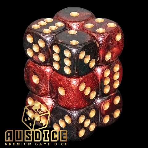 Ausdice D6 16mm Vampire Stone 12-Dice Set