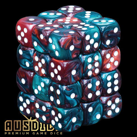 Ausdice D6 12mm Aetherstorm 36-Dice Set