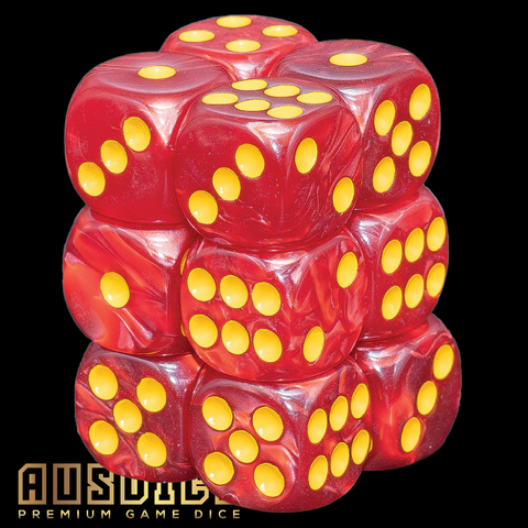 Ausdice D6 16mm Blood Sun 12-Dice Set