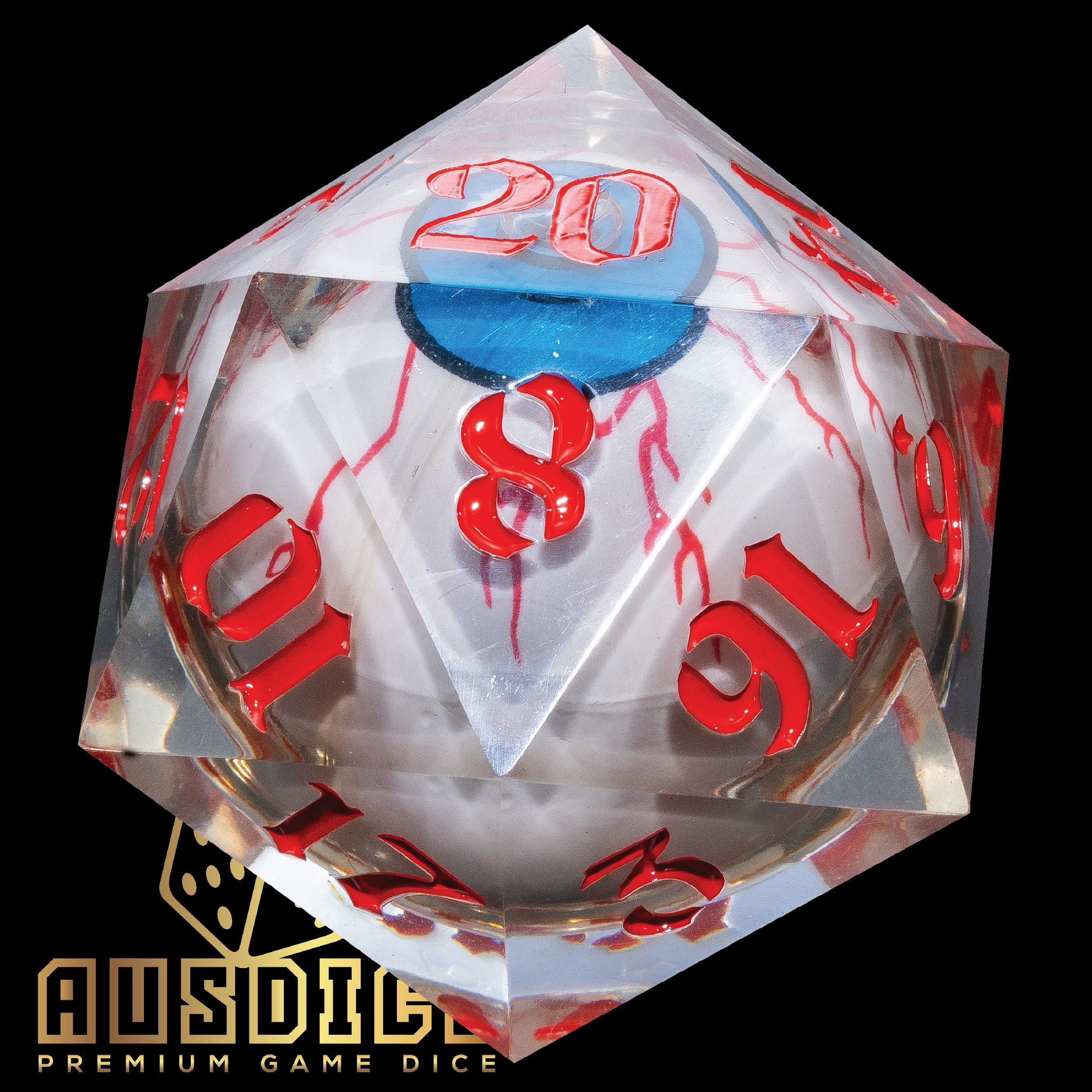 D20 Chonk 55mm Liquid Core Eye Ball Red