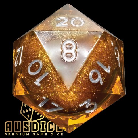 D20 Chonk 55mm Liquid Core Golden Sunflare