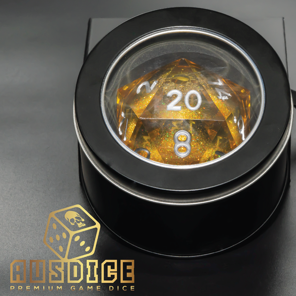 D20 Chonk 55mm Liquid Core Golden Sunflare