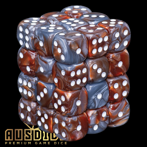 Ausdice D6 12mm Iron Earth 36-Dice Set