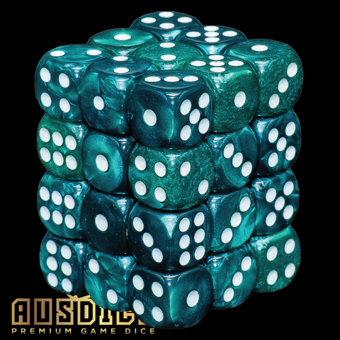 Ausdice D6 12mm Jade Green 36-Dice Set