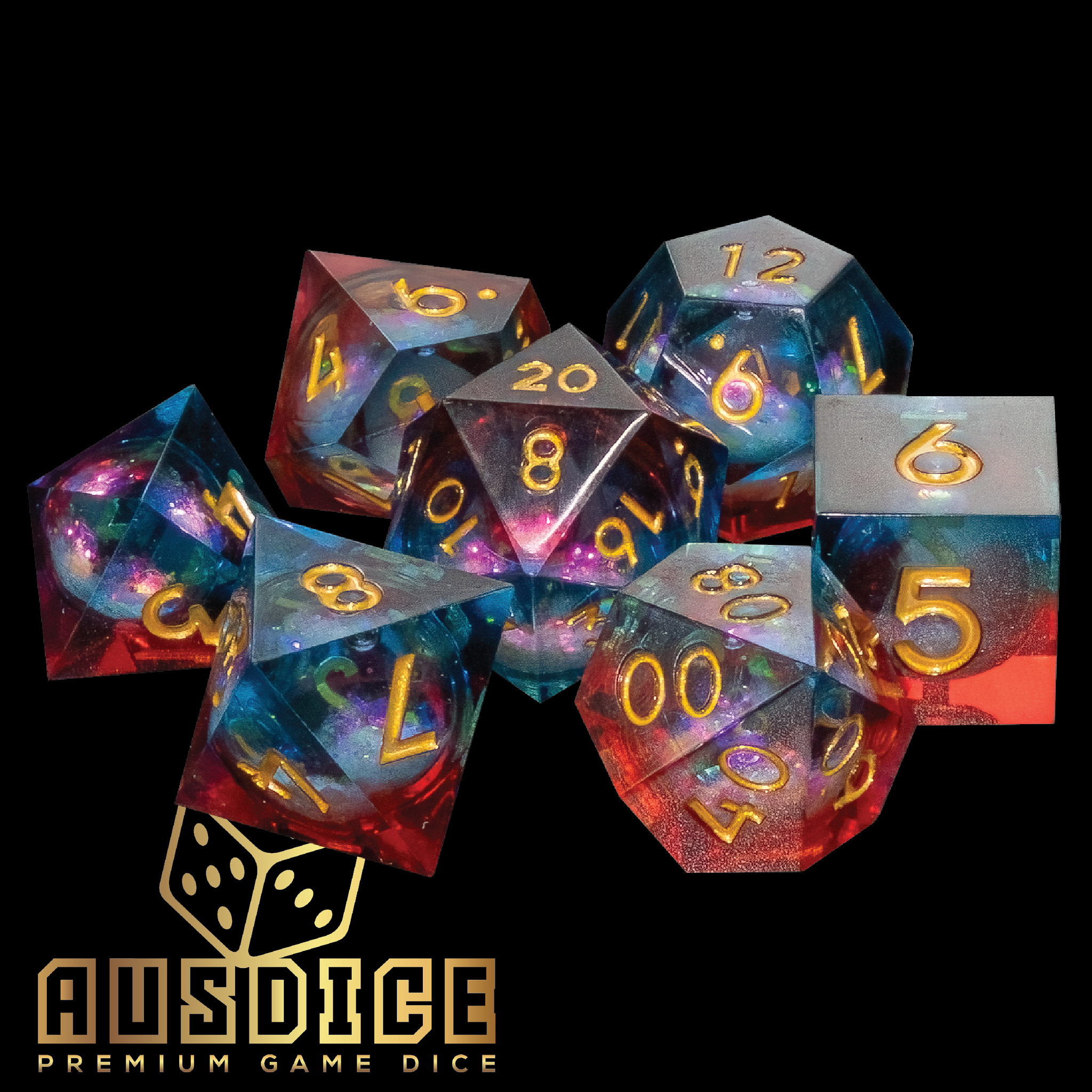 Liquid Core Astral Inferno Polyhedral 7-Die Set