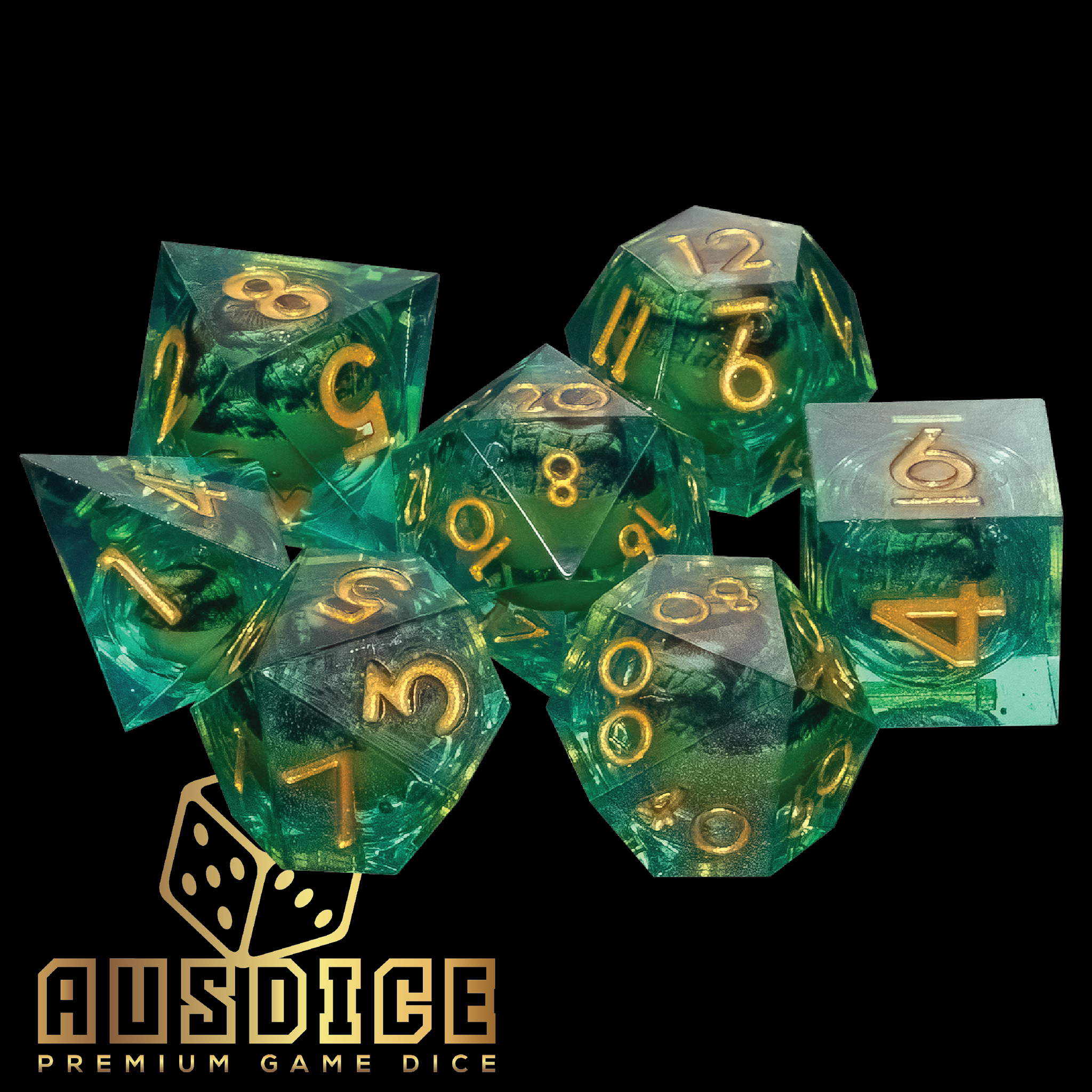 Liquid Core Serpent's Eye Polyhedral 7-Die Set
