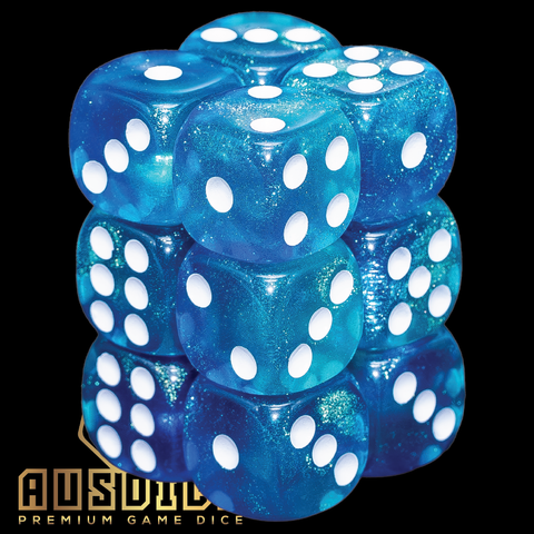 Ausdice D6 16mm Ocean's Whisper 12-Dice Set