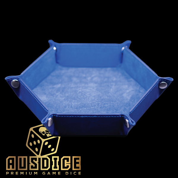 Ausdice Hex Dice Tray - Dark Blue (with debossed logo)