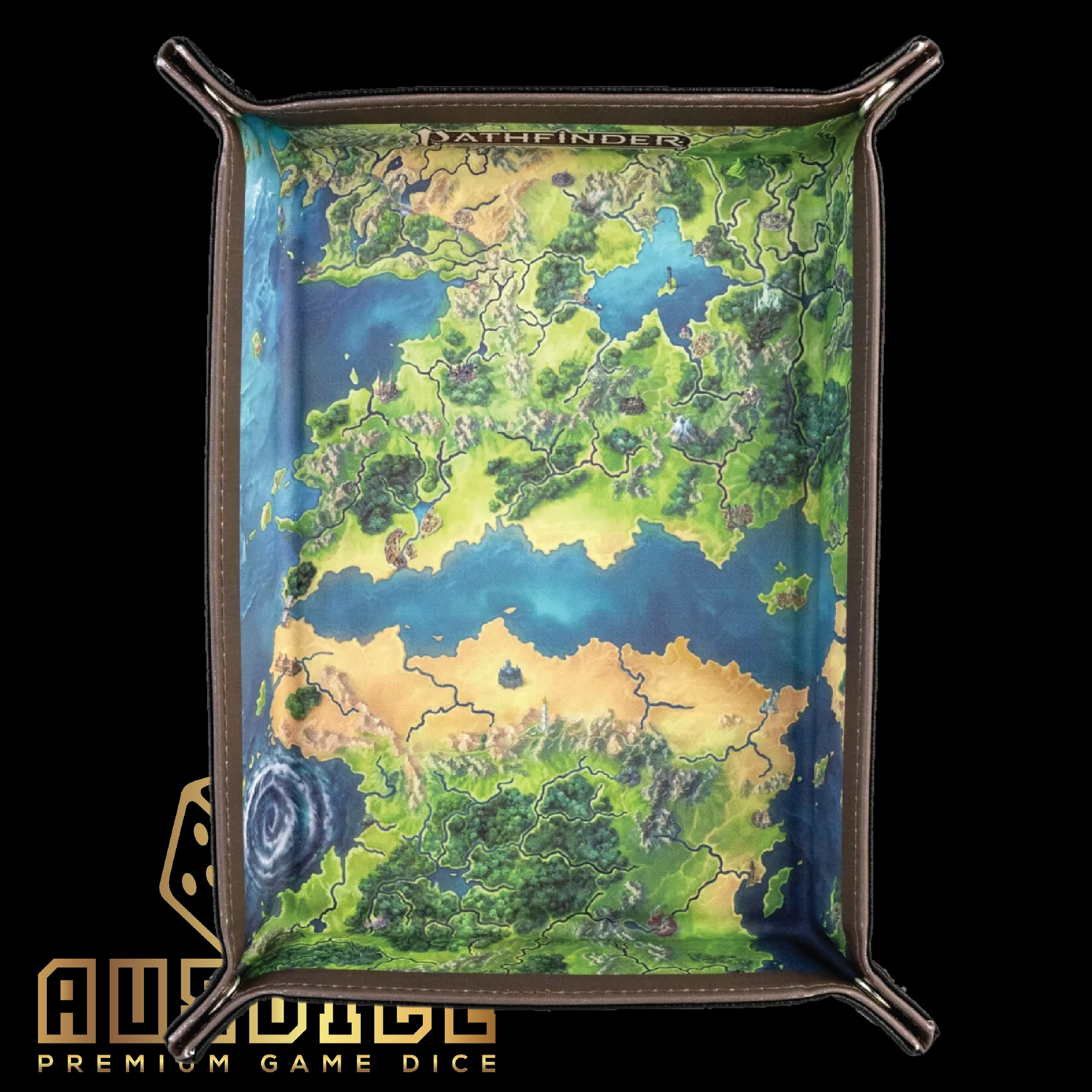 MDG Paizo Pathfinder Dice Tray: Map w/ PU Leather Backing