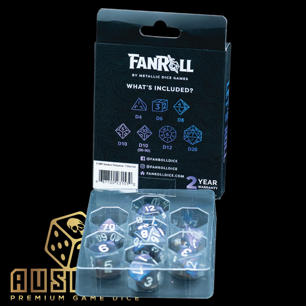 Stardust Galaxy Acrylic Polyhedral Dice Set by Fanroll