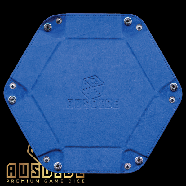 Ausdice Hex Dice Tray - Dark Blue (with debossed logo)
