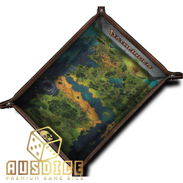 MDG Paizo Pathfinder Dice Tray: Map w/ PU Leather Backing