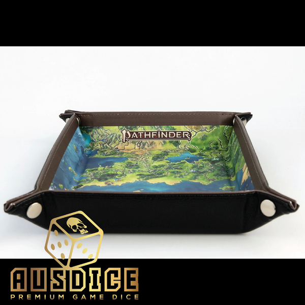 MDG Paizo Pathfinder Dice Tray: Map w/ PU Leather Backing