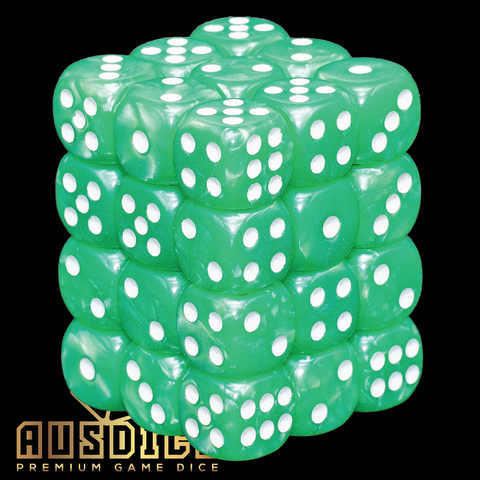 Ausdice D6 12mm Wargamer Green 36-Dice Set