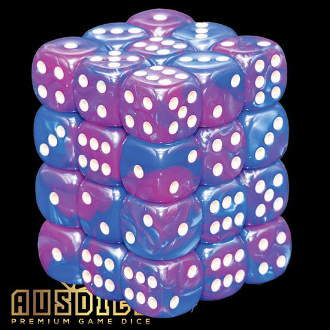 Ausdice D6 12mm Wizard Purple/Blue 36-Dice Set