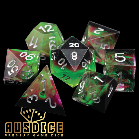 Sharp Edged Villainous Cloud Resin Polyhedral 7-Die Set