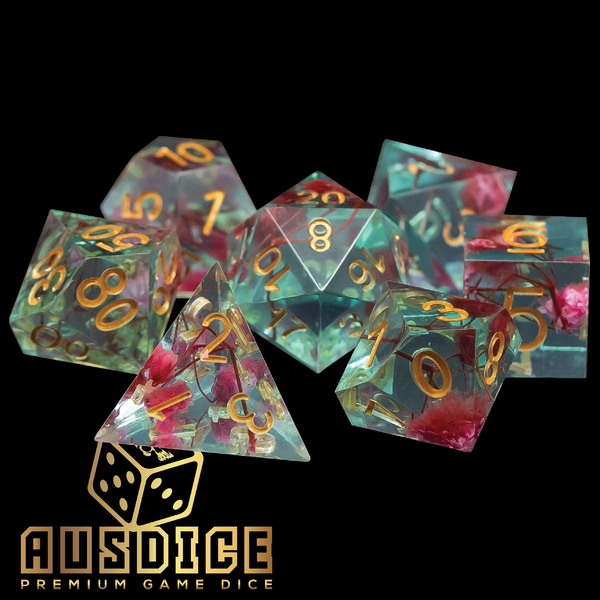 Sharp Edged Frozen Flower Resin Polyhedral 7-Die Set