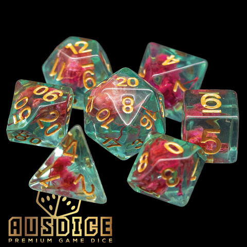 Frozen Flower (Round Edged Version) Resin Polyhedral 7-Die Set
