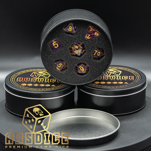 Purple Galaxy Resin Polyhedral 7-Die Set