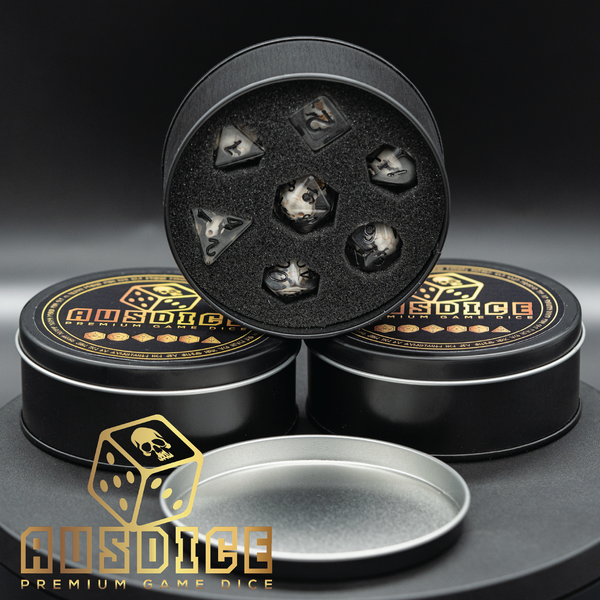 Skull Bat Resin Polyhedral 7-Die Set