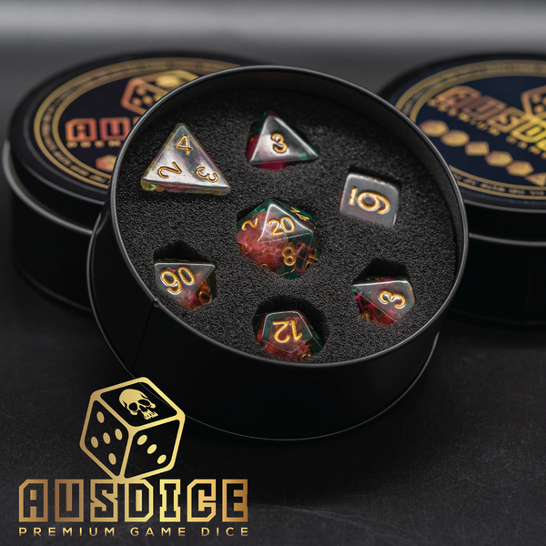 Frozen Flower (Round Edged Version) Resin Polyhedral 7-Die Set
