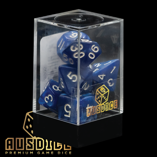 Ausdice Polyhedral Sapphire Blue 7-Die Set