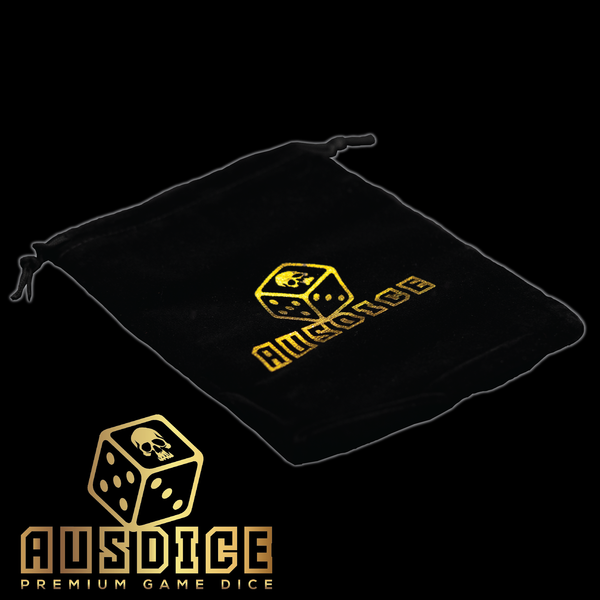 Ausdice Large Velvet Bag Black/Gold (18 x 13cm)