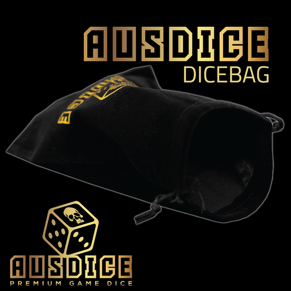 Ausdice Large Velvet Bag Black/Gold (18 x 13cm)