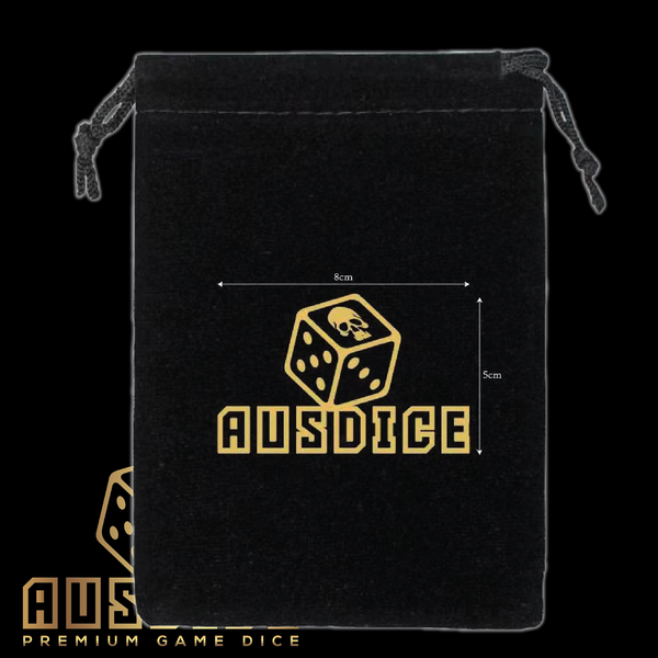 Ausdice Large Velvet Bag Black/Gold (18 x 13cm)
