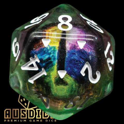 The Dragon's Eye D20 Green Rainbow