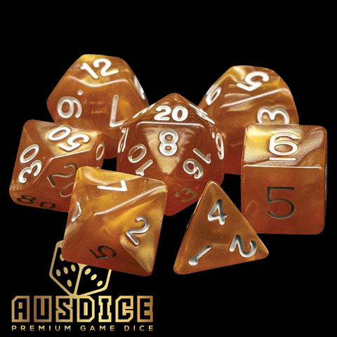 Ausdice Polyhedral Molten Bronze Dice Set (7 Dice)