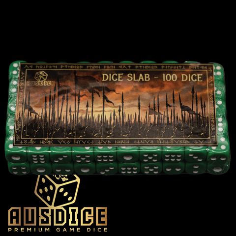Ausdice Slab of Dice - Green (100 Dice)