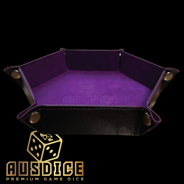 Ausdice Hex Dice Tray - Purple (with debossed logo)