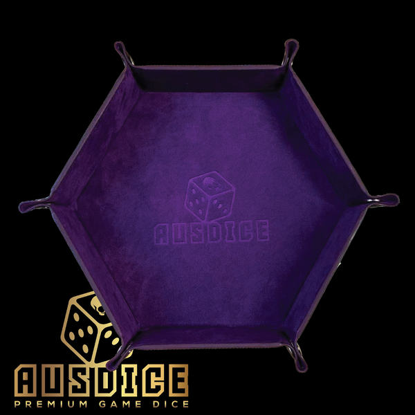 Ausdice Hex Dice Tray - Purple (with debossed logo)